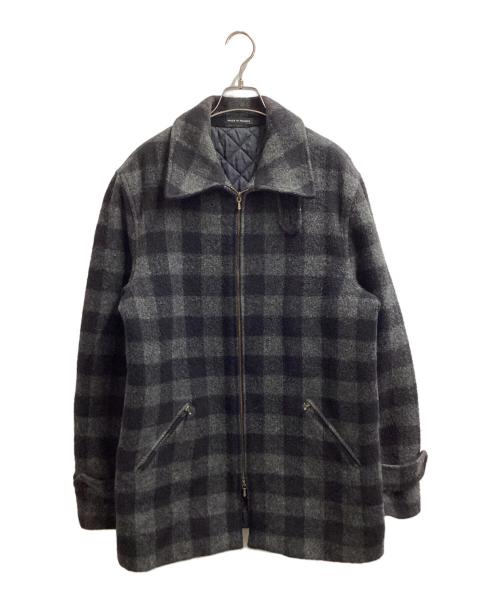 agnes b homme（アニエスベーオム）agnes b homme (アニエスベーオム) ウールチェックコート ブラック サイズ:1の古着・服飾アイテム