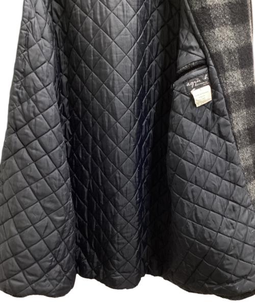 agnes b homme（アニエスベーオム）agnes b homme (アニエスベーオム) ウールチェックコート ブラック サイズ:1の古着・服飾アイテム