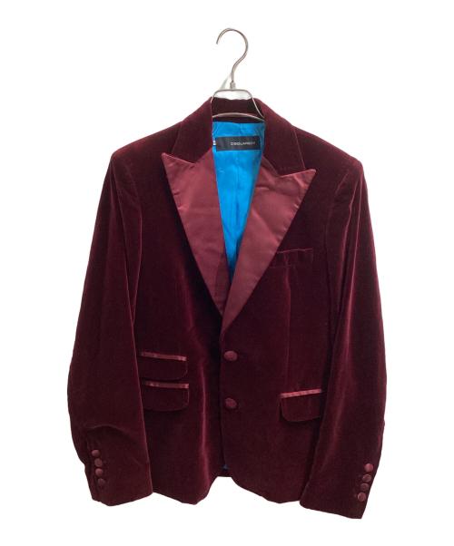 DSQUARED2（ディースクエアード）DSQUARED2 (ディースクエアード) バーガンディ ベルベットジャケット / 71BN034 レッド サイズ:48の古着・服飾アイテム