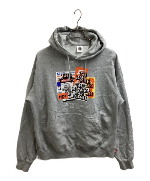 BlackEyePatch（ブラックアイパッチ）BlackEyePatch (ブラックアイパッチ) プルオーバーパーカー グレー サイズ:Mの古着・服飾アイテム