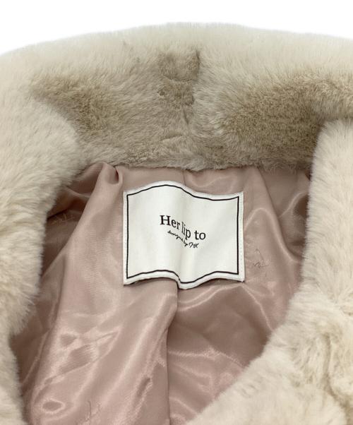 HER LIP TO（ハーリップトゥ）Her lip to (ハーリップトゥ) Winter Love Faux Fur Coat アイボリー サイズ:Mの古着・服飾アイテム