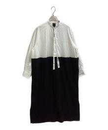 DOMELLE（ドメル）の古着「DOUBLE MATERIAL DRESS　/　A3143FA 054」｜ホワイト×ブラック