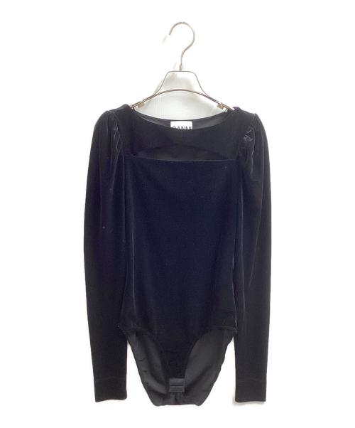 GANNI（ガニー）Ganni (ガニー) ベルベットジャージボディースーツ ブラック サイズ:34の古着・服飾アイテム