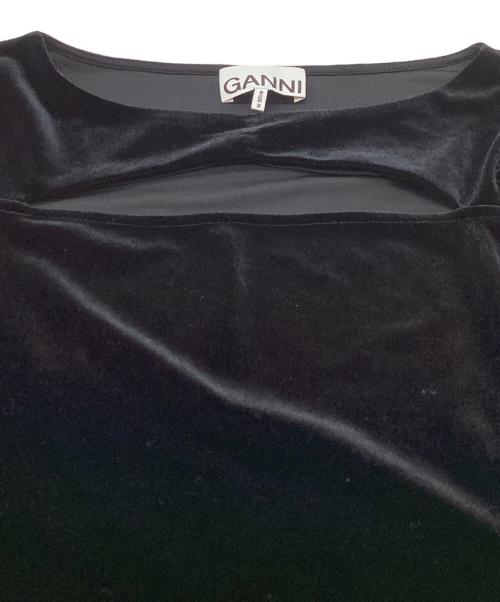 GANNI（ガニー）Ganni (ガニー) ベルベットジャージボディースーツ ブラック サイズ:34の古着・服飾アイテム