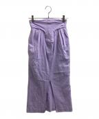 Mame Kurogouchiマメクロゴウチ）の古着「Crepe Hole High Waisted Skirt / クレープホールハイウエストスカート / MM22SS-SK042」｜パープル