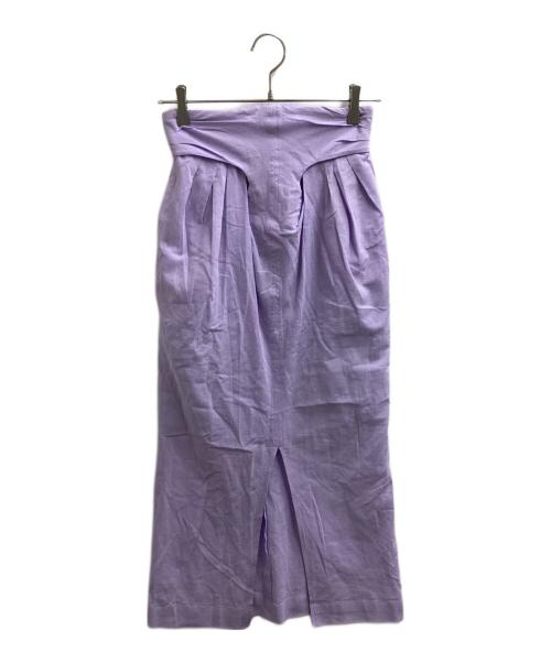 Mame Kurogouchi（マメクロゴウチ）mame kurogouchi (マメクロゴウチ) Crepe Hole High Waisted Skirt / クレープホールハイウエストスカート / MM22SS-SK042 パープル サイズ:1の古着・服飾アイテム