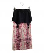 AKIKOAOKIアキコアオキ）の古着「skirt under the skirt-02」｜ブラック×ピンク