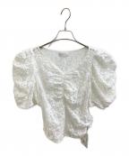 CELFORDセルフォード）の古着「RASCHEL LACE CUT TOPS / 半袖レースブラウス / CWCT254107」｜ホワイト