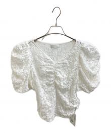 CELFORD（セルフォード）の古着「RASCHEL LACE CUT TOPS / 半袖レースブラウス / CWCT254107」｜ホワイト