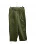 MARKAWARE（マーカウェア）の古着「PLEATED WIDE TROUSERS ORGANIC COTTON TWILL / プリーツ入りワイドパンツ　オーガニックコットンツイル / 	A22D-03PT020」｜グリーン