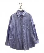 MUSE de Deuxieme Classeミューズ ドゥーズィエム クラス）の古着「ワイヤー入りロングレギュラーシャツ / 22050500406010」｜スカイブルー