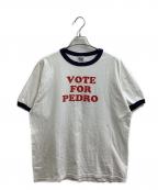 GILDANギルダン）の古着「VOTE FOR PEDROリンガーTシャツ」｜ホワイト