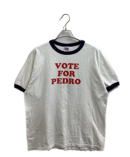 GILDAN（ギルダン）GILDAN (ギルダン) VOTE FOR PEDROリンガーTシャツ ホワイト サイズ:XLの古着・服飾アイテム
