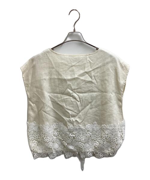 BEARDSLEY（ビアズリー）BEARDSLEY (ビアズリー) 裾レースリネンノースリーブブラウス / BEZ1041604A0004 / 24SS ベージュ サイズ:Freeの古着・服飾アイテム