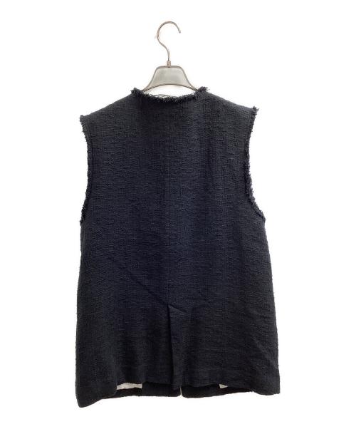 pual ce cin（ピュアルセシン）pual ce cin (ピュアルセシン) Cotton Tweed Vest / 0241070080 ブラック サイズ:FREEの古着・服飾アイテム