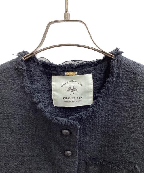 pual ce cin（ピュアルセシン）pual ce cin (ピュアルセシン) Cotton Tweed Vest / 0241070080 ブラック サイズ:FREEの古着・服飾アイテム