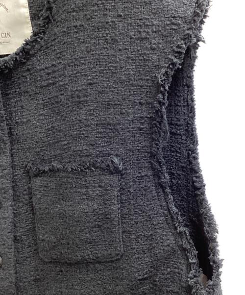 pual ce cin（ピュアルセシン）pual ce cin (ピュアルセシン) Cotton Tweed Vest / 0241070080 ブラック サイズ:FREEの古着・服飾アイテム