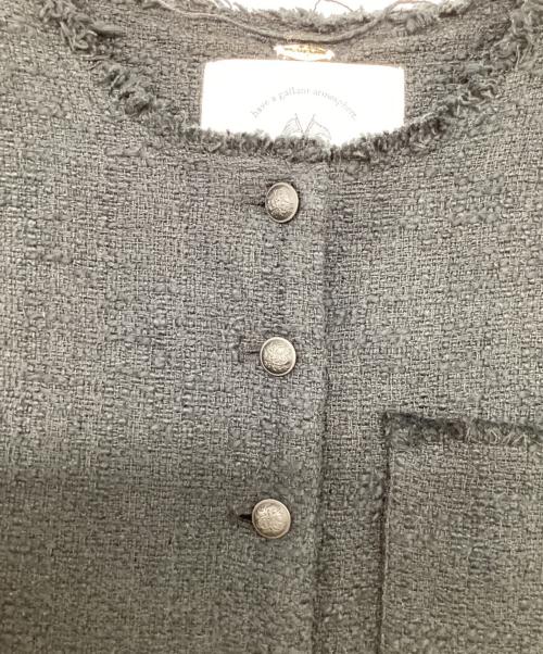 pual ce cin（ピュアルセシン）pual ce cin (ピュアルセシン) Cotton Tweed Vest / 0241070080 ブラック サイズ:FREEの古着・服飾アイテム