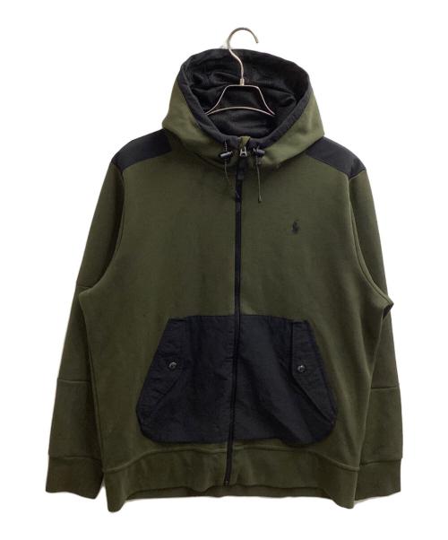 POLO RALPH LAUREN（ポロ・ラルフローレン）POLO RALPH LAUREN (ポロ・ラルフローレン) ハイブリッドジップパーカー オリーブ サイズ:Lの古着・服飾アイテム