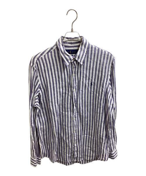 POLO RALPH LAUREN（ポロ・ラルフローレン）POLO RALPH LAUREN (ポロ・ラルフローレン) リネンシャツ パープル×ホワイト サイズ:Lの古着・服飾アイテム