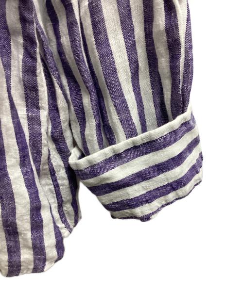POLO RALPH LAUREN（ポロ・ラルフローレン）POLO RALPH LAUREN (ポロ・ラルフローレン) リネンシャツ パープル×ホワイト サイズ:Lの古着・服飾アイテム