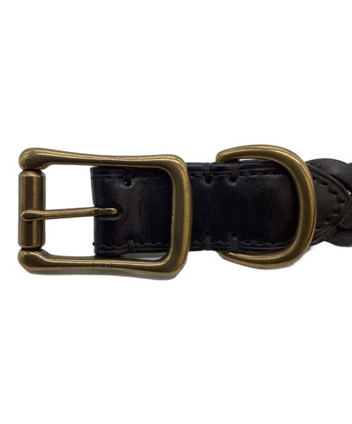 POLO RALPH LAUREN（ポロ・ラルフローレン）POLO RALPH LAUREN (ポロ・ラルフローレン) 編み込みレザーベルト ブラックの古着・服飾アイテム