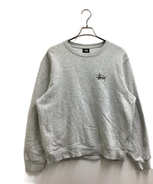 stussy（ステューシー）stussy (ステューシー) LOGO CREW SWEAT グレー サイズ:Mの古着・服飾アイテム