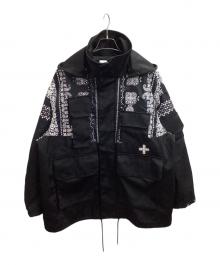 FACETASM（ファセッタズム）の古着「ORIGINAL BANDANA PRINT HIGH NECK JACKET / MKS-JK-M13 / 23AW」｜ブラック
