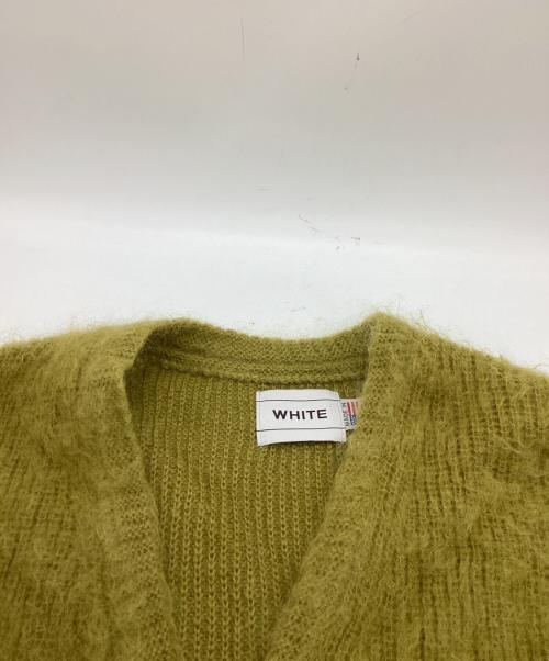 white（ホワイト）WHITE (ホワイト) モヘヤカーディガン グリーン サイズ:表記無し（採寸値参照）の古着・服飾アイテム