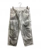 FUTURE ARCHIVEフューチャー アーカイブ）の古着「FADE DOUBLE KNEE DENIM / 11-24-3517-791」｜ホワイト