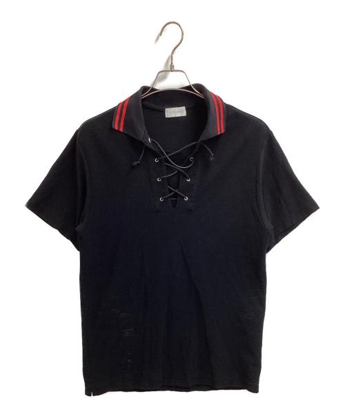 LITTLEBIG（リトルビッグ）LITTLEBIG (リトルビッグ) SS Lace Up Polo SH ブラック サイズ:Sの古着・服飾アイテム