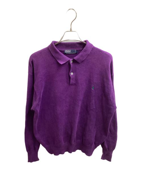 POLO RALPH LAUREN（ポロ・ラルフローレン）POLO RALPH LAUREN (ポロ・ラルフローレン) ニットポロシャツ パープル サイズ:Lの古着・服飾アイテム