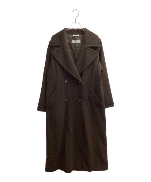 MaxMara（マックスマーラ）MaxMara (マックスマーラ) バージンウール ダブルチェスターコート / 銀タグ ブラウン サイズ:40の古着・服飾アイテム