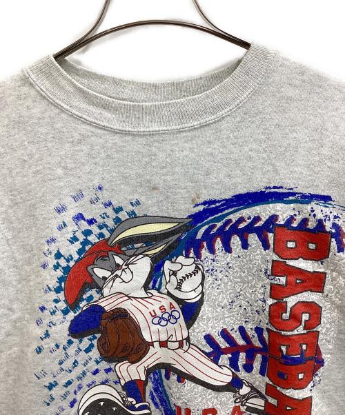 Hanes（ヘインズ）Hanes (ヘインズ) プリントスウェット / 	推定90s / USA製 グレー サイズ:XLの古着・服飾アイテム
