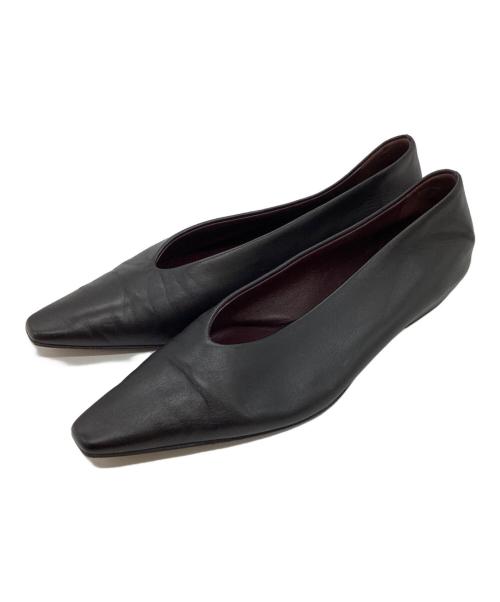 BOTTEGA VENETA（ボッテガベネタ）BOTTEGA VENETA (ボッテガベネタ) アーモンド スクエアトゥフラットパンプス　/　608872 6 サイズ:37　1/2の古着・服飾アイテム