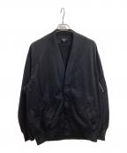 COMME des GARCONS HOMMEコムデギャルソン オム）の古着「綿ナイロン裏毛ジャージカーディガン / HQ-T007」｜ブラック