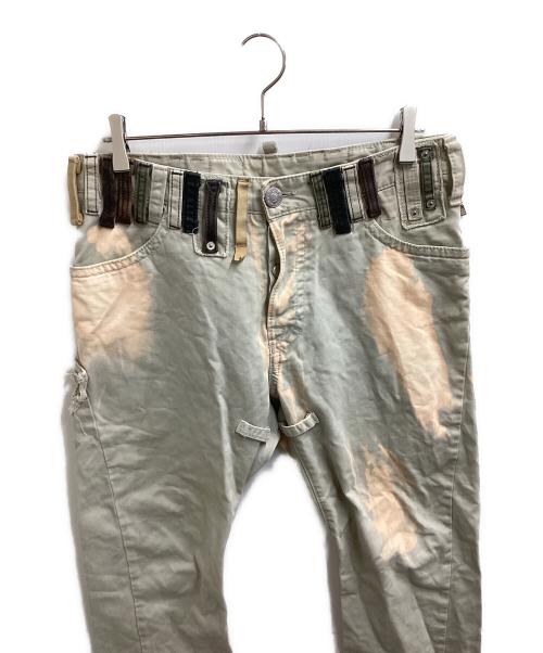 DSQUARED2（ディースクエアード）DSQUARED2 (ディースクエアード) 多重ベルトループ加工デニム ベージュ サイズ:46の古着・服飾アイテム