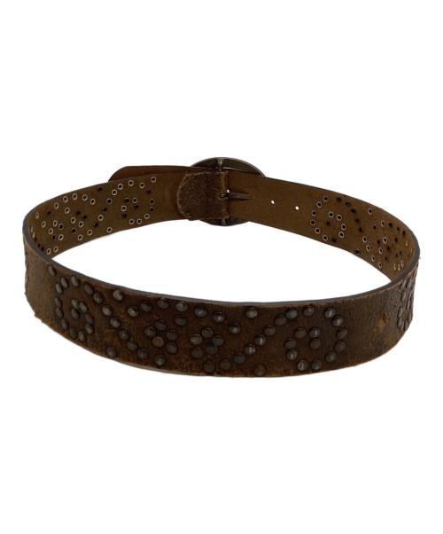 古着（フルギ）古着 (フルギ) スタッズレザーベルト ブラウンの古着・服飾アイテム