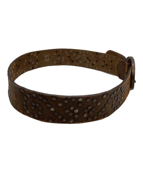 古着（フルギ）古着 (フルギ) スタッズレザーベルト ブラウンの古着・服飾アイテム