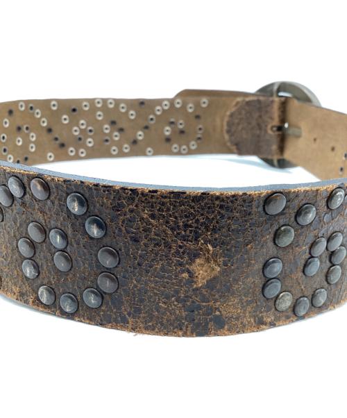 古着（フルギ）古着 (フルギ) スタッズレザーベルト ブラウンの古着・服飾アイテム