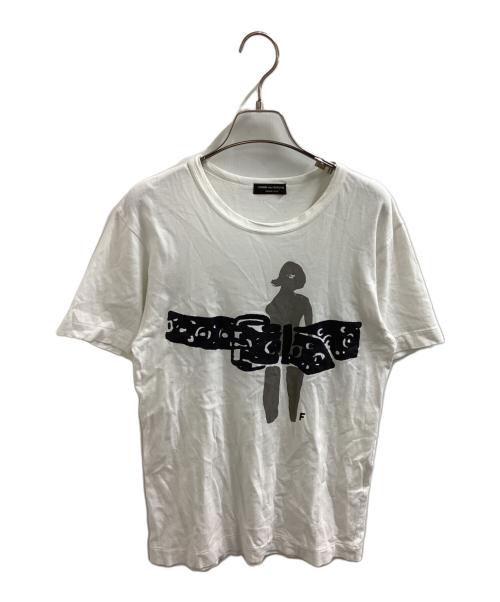 COMME des GARCONS HOMME PLUS（コムデギャルソンオムプリュス）COMME des GARCONS HOMME PLUS (コムデギャルソンオムプリュス) プリントTシャツ / PT-040220 / AD2000 / Made in JAPAN ホワイト サイズ:記載無しの古着・服飾アイテム