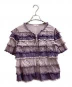 PINK HOUSEピンクハウス）の古着「フリルブラウス」｜パープル