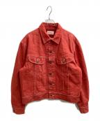 PINK HOUSEピンクハウス）の古着「バックロゴデニムジャケット」｜レッド