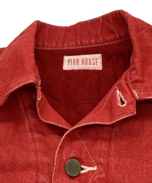 PINK HOUSE（ピンクハウス）PINK HOUSE (ピンクハウス) バックロゴデニムジャケット レッド サイズ:表記なしの古着・服飾アイテム