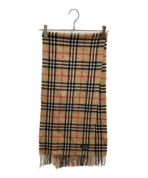 Burberry's（バーバリーズ）Burberry's (バーバリーズ) カシミヤノバチェック柄マフラー ブラウンの古着・服飾アイテム