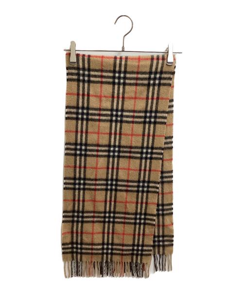 Burberry's（バーバリーズ）Burberry's (バーバリーズ) カシミヤノバチェック柄マフラー ブラウンの古着・服飾アイテム