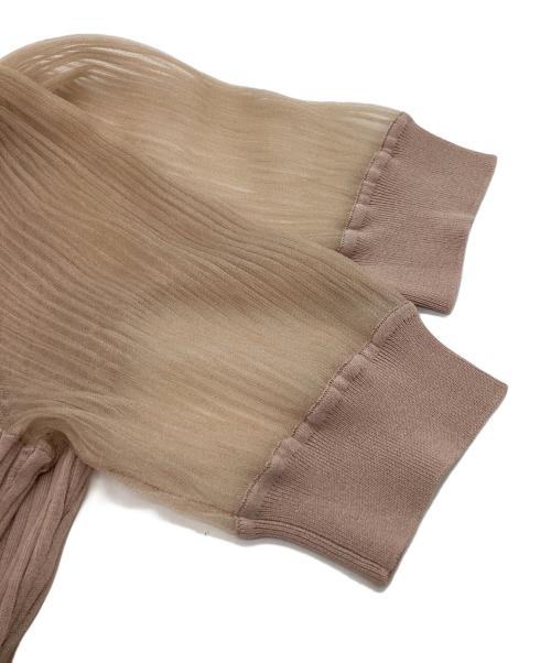 ANAYI（アナイ）ANAYI (アナイ) シアーリブプリーツドッキングワンピース / 102417-14-600-11-380 ベージュ サイズ:38の古着・服飾アイテム