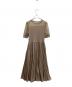 ANAYI (アナイ) シアーリブプリーツドッキングワンピース / 102417-14-600-11-380 ベージュ サイズ:38：14000円