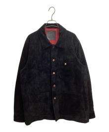 TRASH BREEDS TRASH×CRAFSORT（トラッシュブリーズトラッシュ×クラフソート）の古着「SUEDE COVERALL / スエードカバーオール」｜ブラック