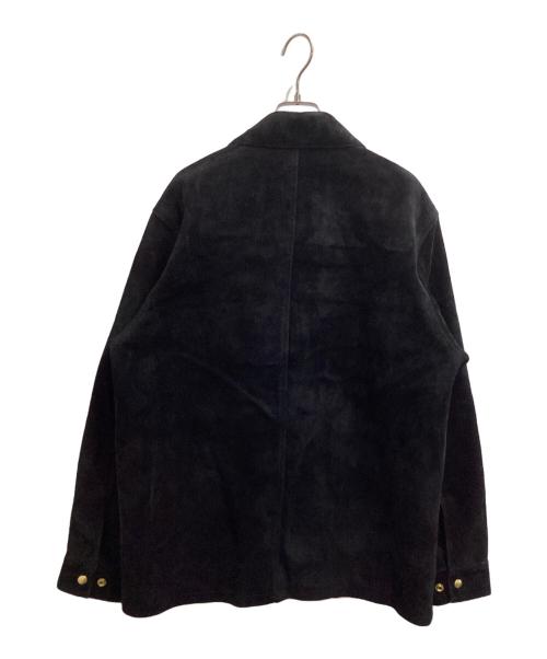 TRASH BREEDS TRASH（トラッシュブリーズトラッシュ）TRASH BREEDS TRASH (トラッシュブリーズトラッシュ) CRAFSORT (クラフソート) SUEDE COVERALL / スエードカバーオール ブラック サイズ:Lの古着・服飾アイテム